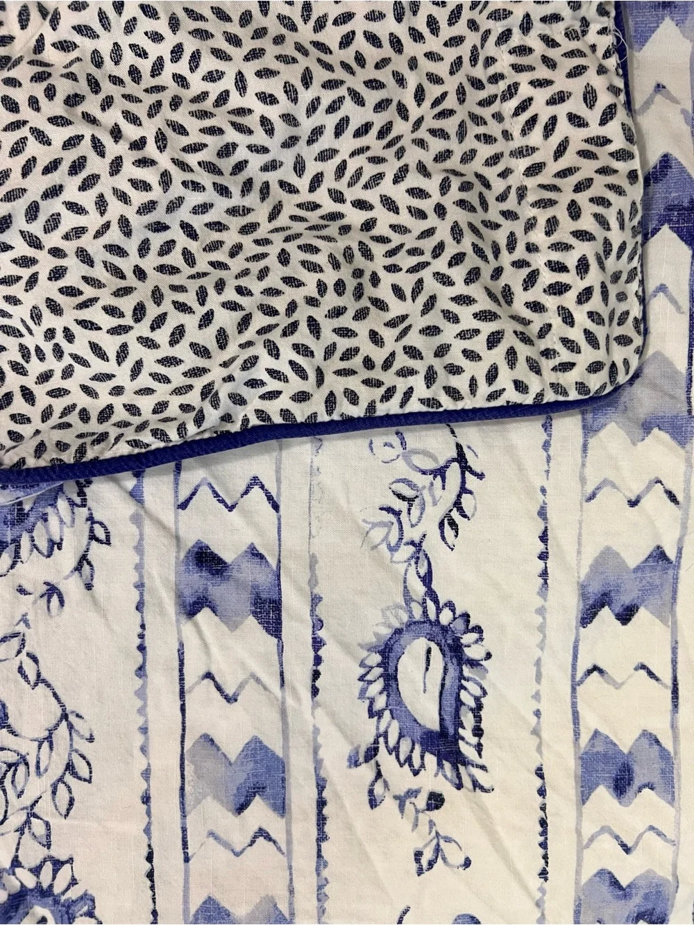Lauren Ralph Lauren Queen Nora Blue White Paisley Reversible Duvet Cover
